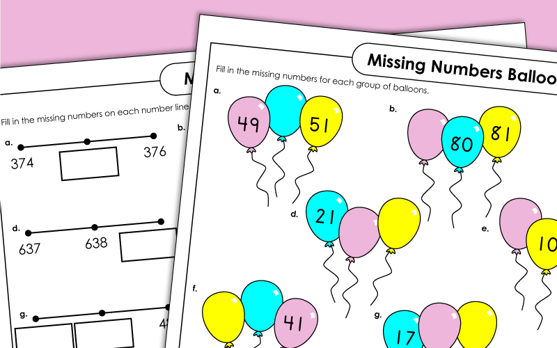 Counting 2 Digit, 3 Digit, and 4 Digit Numbers Worksheets
