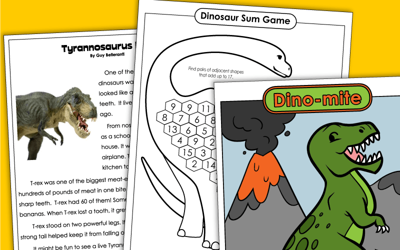 Dinosaur Worksheets Dinosaur Worksheets