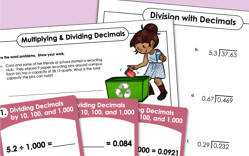 Dividing Decimals Worksheets