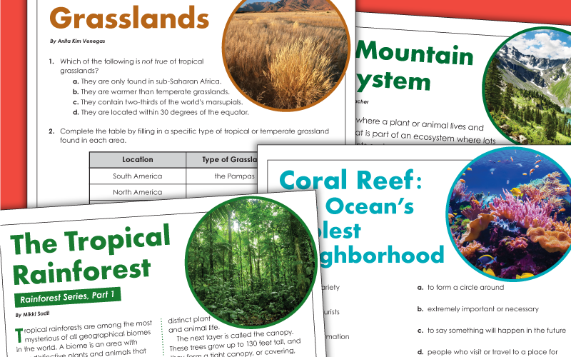 Ecosystems Worksheets