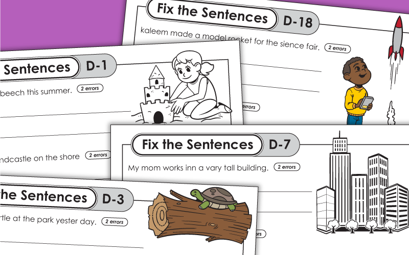 fix the sentences d Worksheets