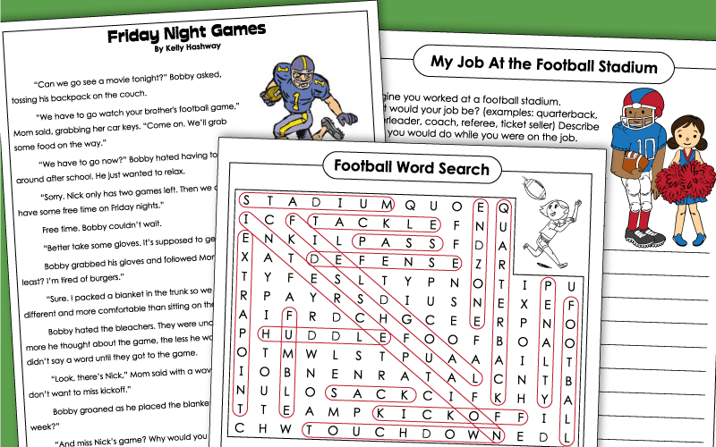 Superbowl - Football Worksheets