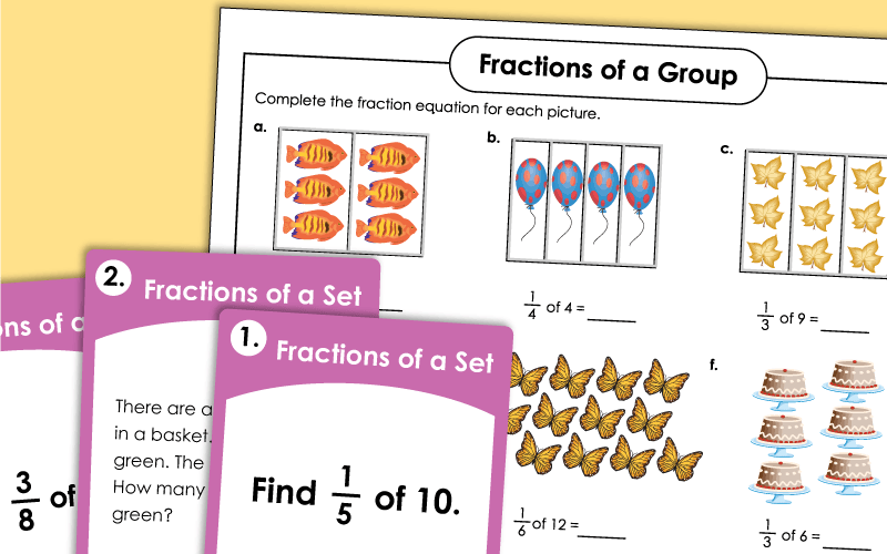 Fractions Part of Sets Worksheets