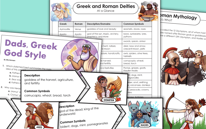 Greek Mythology Worksheets