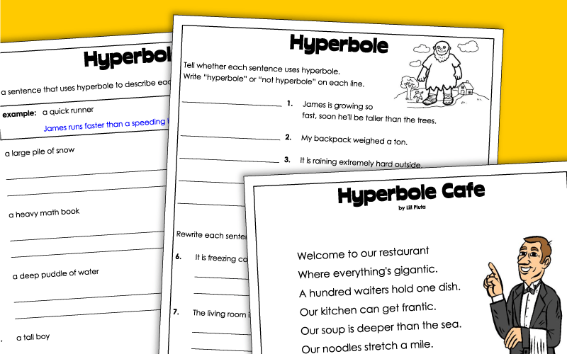 hyperbole worksheets figurative language