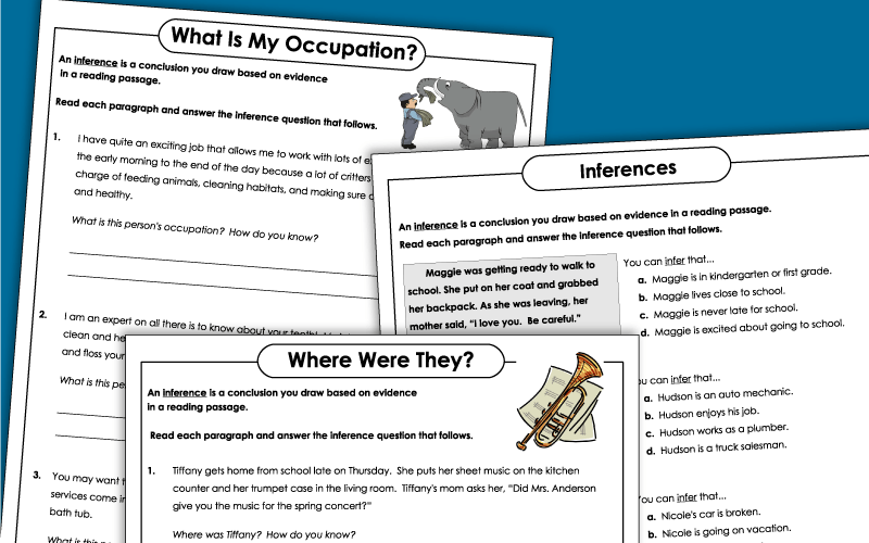 Inference Worksheets Inference Worksheets