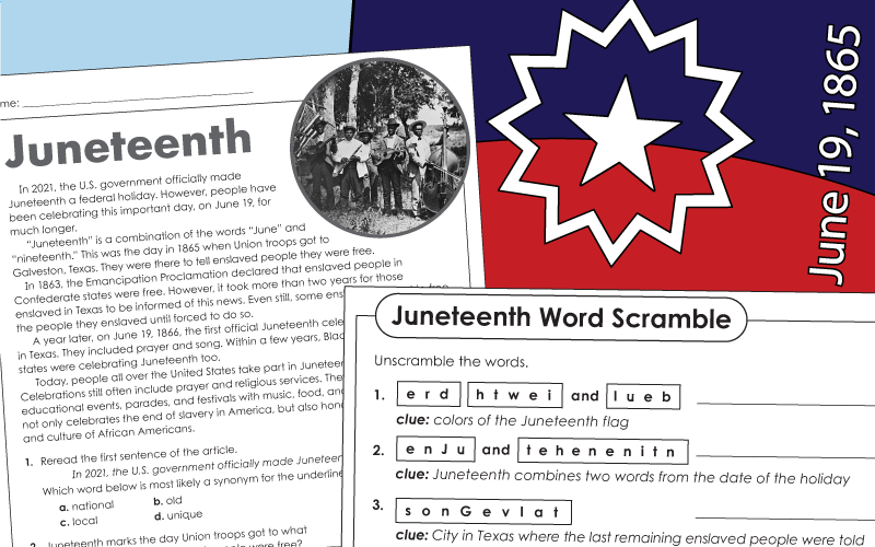 Juneteenth Worksheets