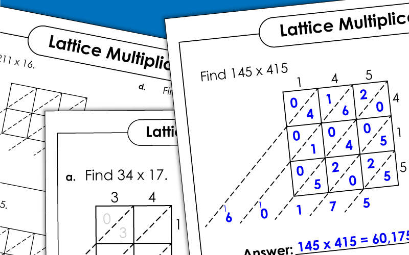 Lattice Multiplication Worksheets