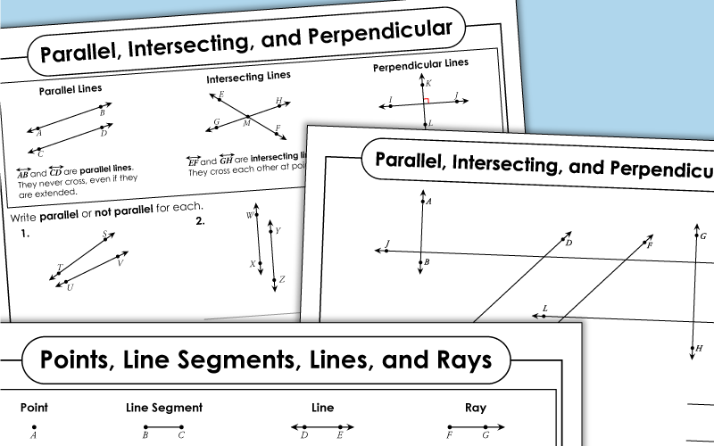 Lines, Segments, Rays Worksheets