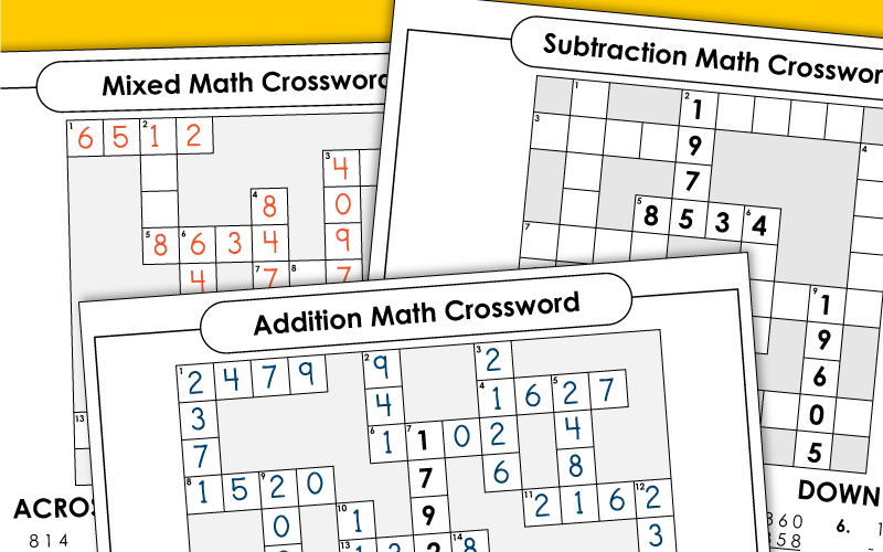 Math Crossword Puzzles