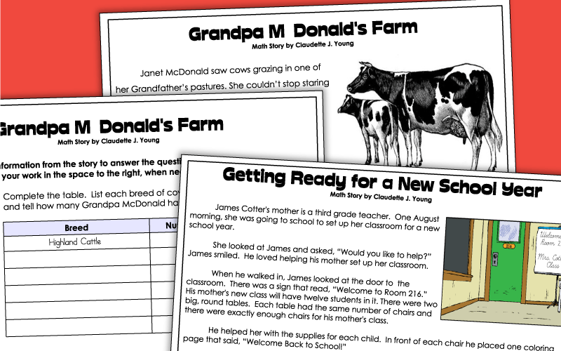 Math Story Worksheets Math Story Worksheets