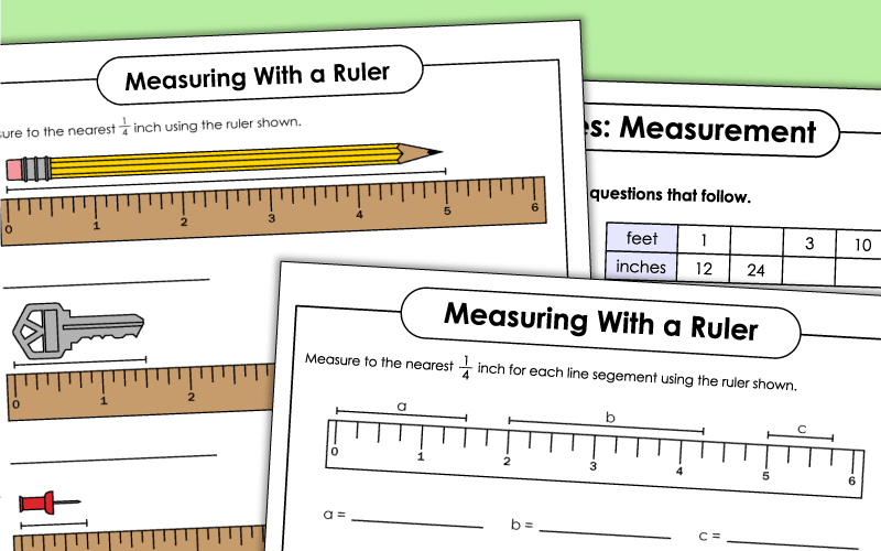 Measuring Yards, Feet, and Inches Worksheets