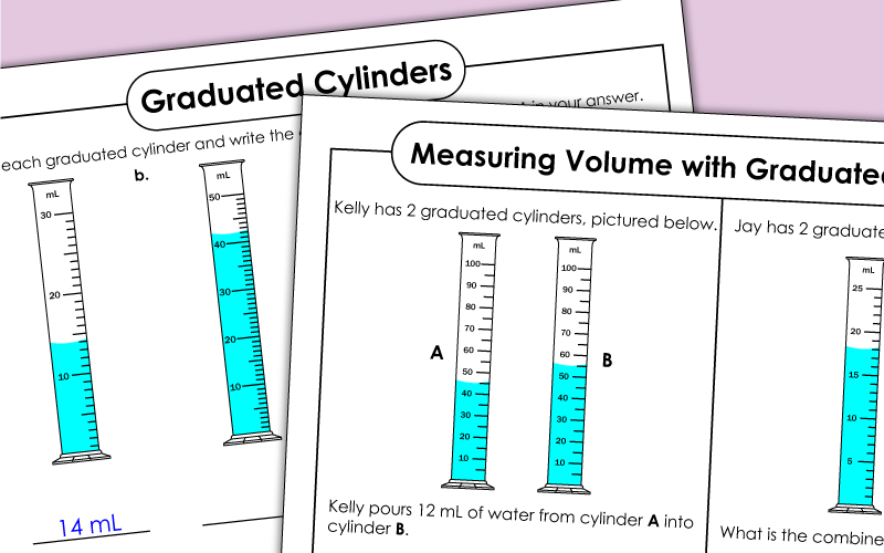 Measuring with Graduated Cylinder Worksheets
