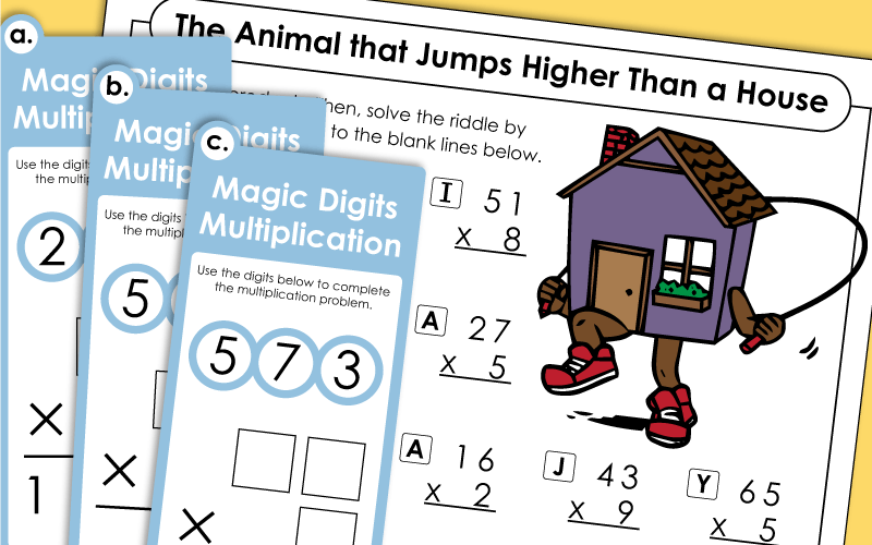 Multiplication 2-Digit times 1-Digit Worksheets