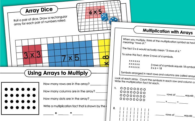 Multiplication with Arrays Worksheets Multiplication with Arrays Worksheets