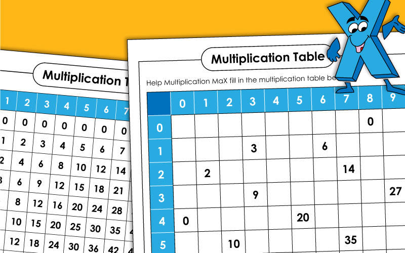 Multiplication Tables - Multiplication Chart Worksheets