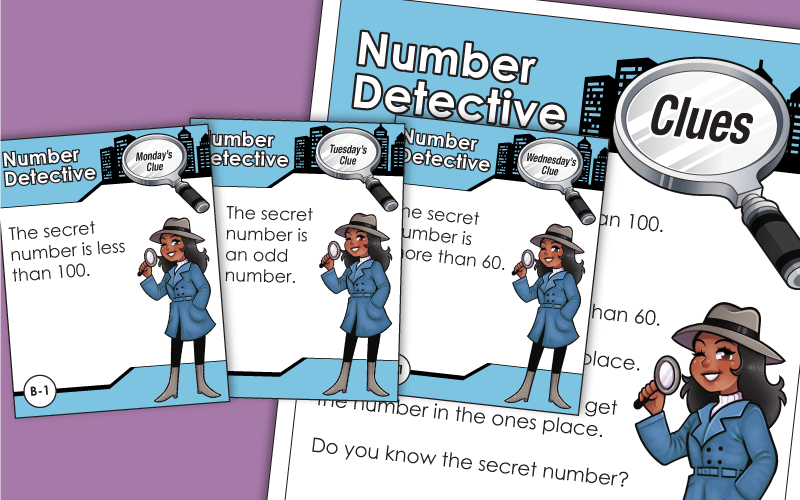 Number Detective Puzzles - Worksheets