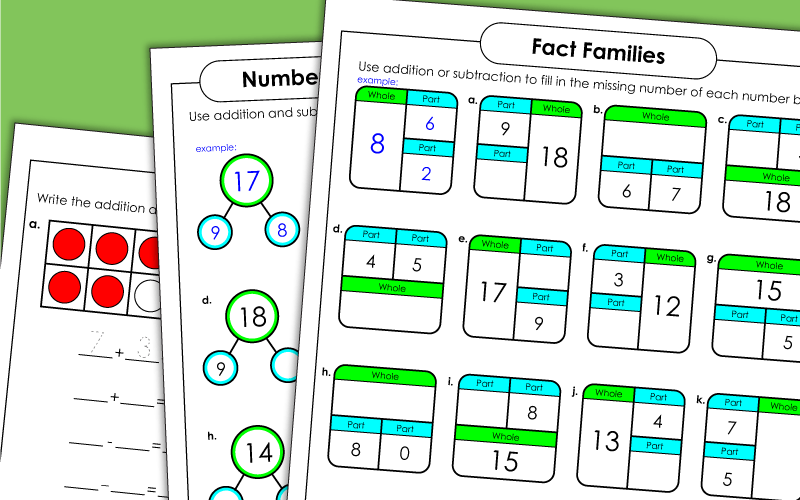 Fact Family Worksheets