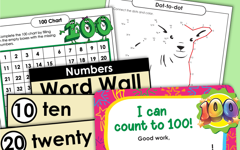 Counting to 100 Worksheets