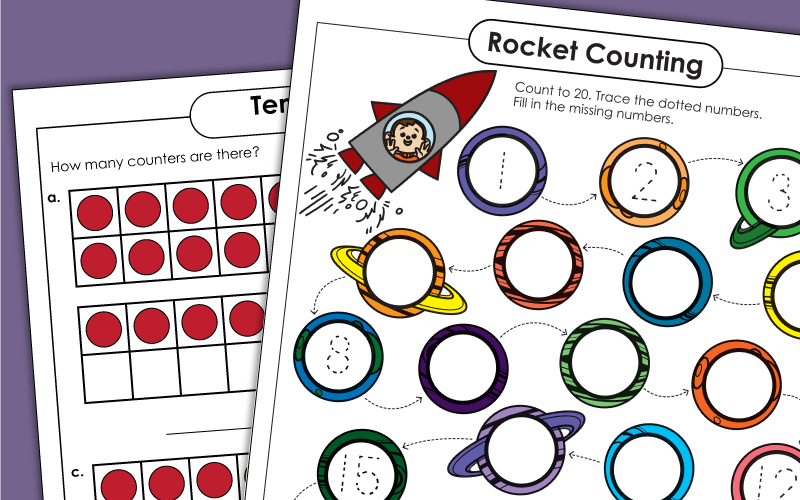 Numbers and Counting up to 20 Worksheets