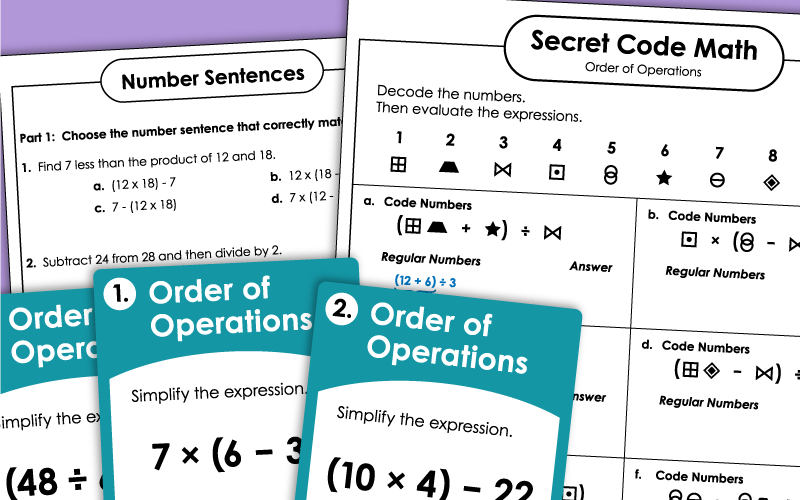 Order of Operations Printables