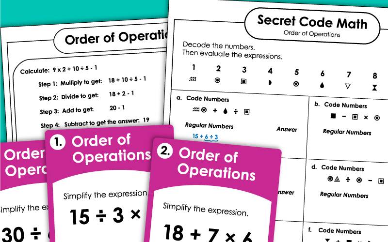 Order of Operations (Basic) Worksheets