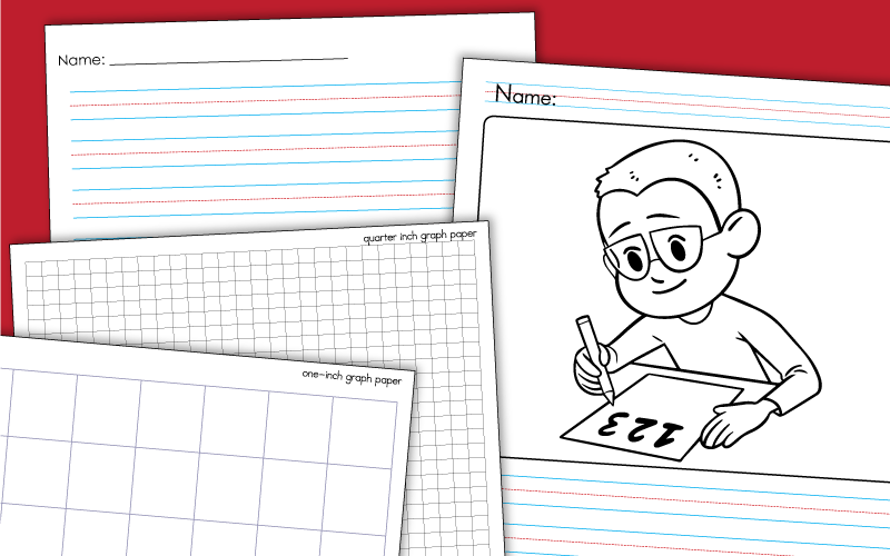Printable Primary Paper, Lined Paper and Graph Paper