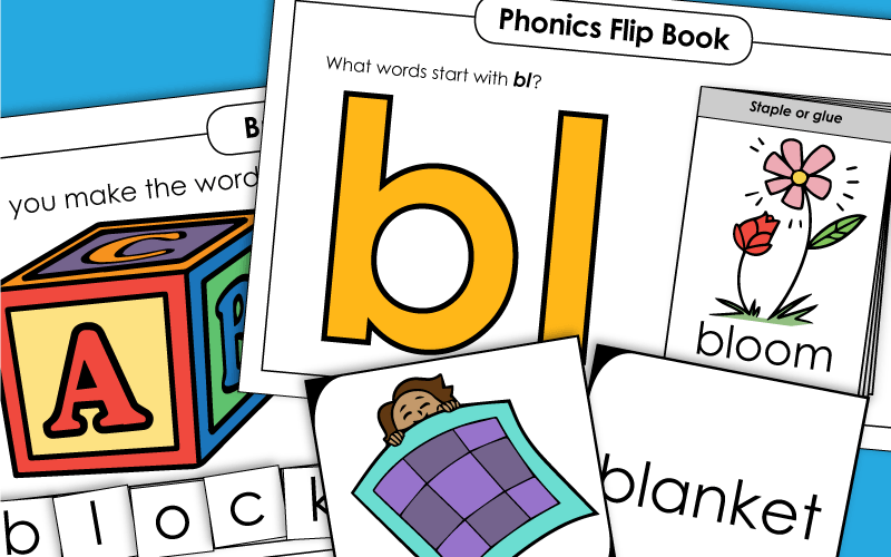 Phonics Blends Worksheets: BL-
