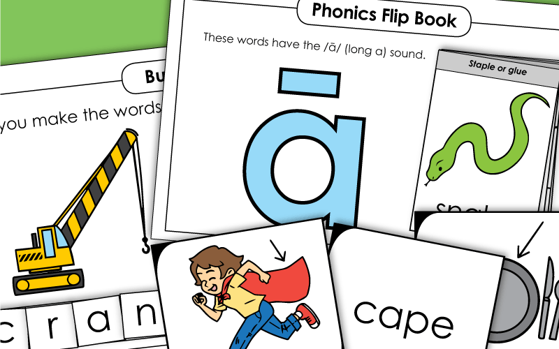 Long A Vowel Sound - Worksheets