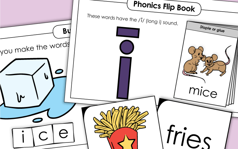 Long-I Vowel Sound: Phonics Worksheets