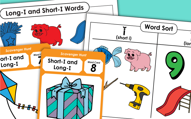 Phonics Worksheets: Long I and Short I