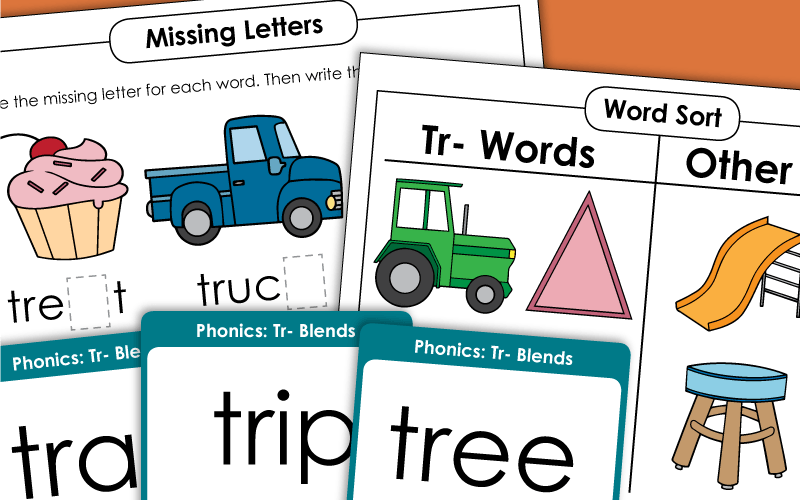 Consonant Blend: TR - Worksheets