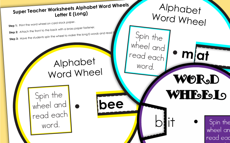 Phonics Word Wheels Worksheets