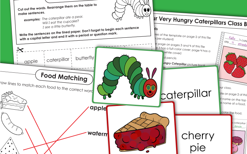 Worksheets for Very Hungry Caterpillar Book