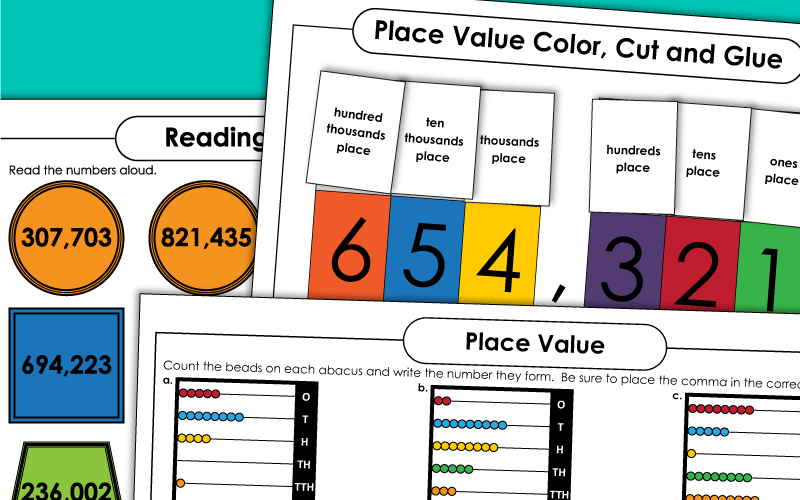 Place Value (6-Digit Numbers) Worksheets