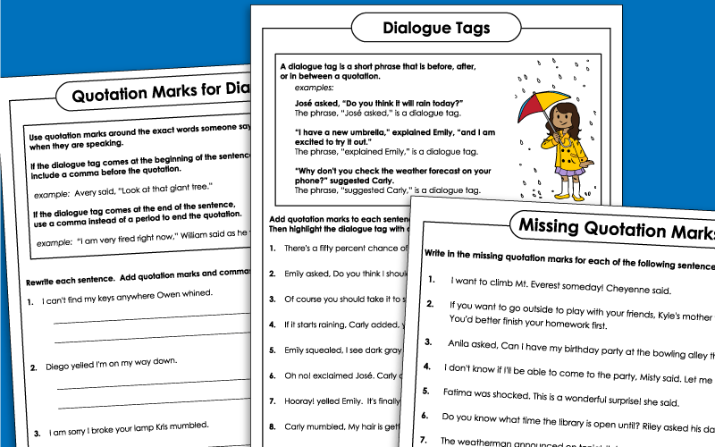 Quotation Marks: Worksheets