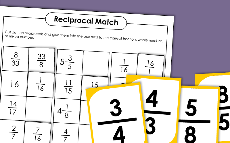 Reciprocal Fraction Worksheets