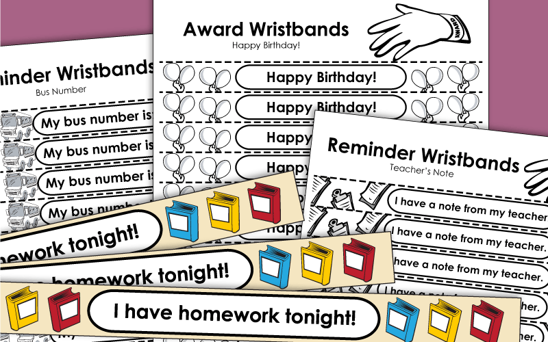 Printable Reminder Wristbands