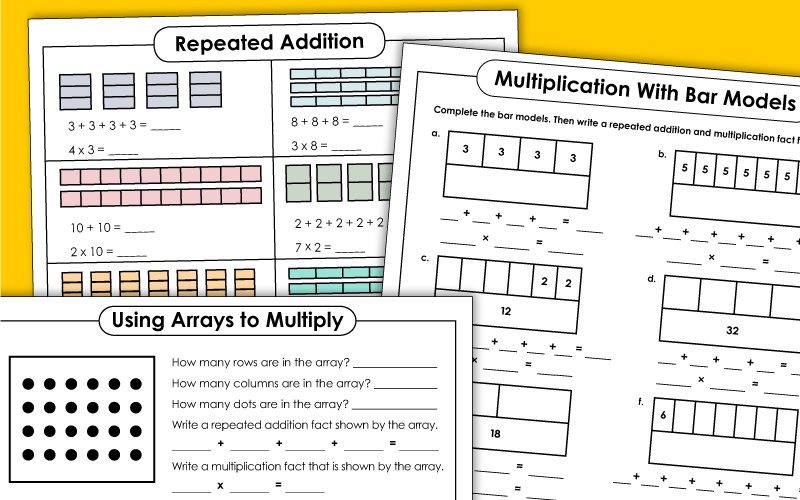 Repeated Addition Worksheets