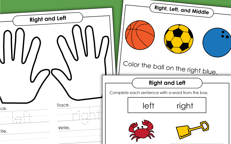 Left and Right Worksheets