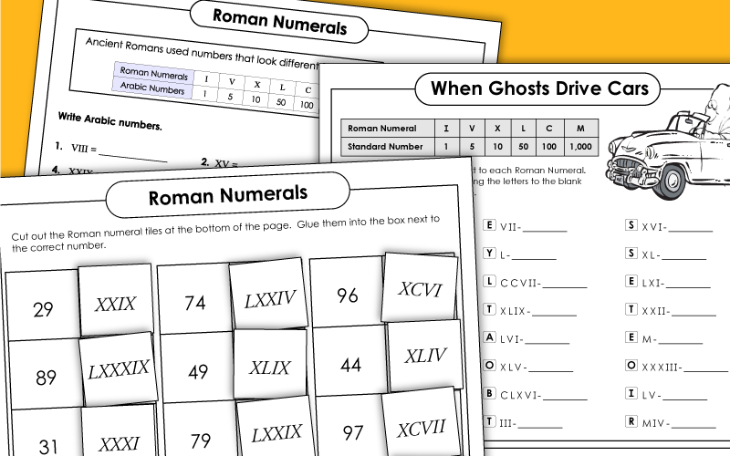 Roman Numerals Activity for Grade 3 - 5