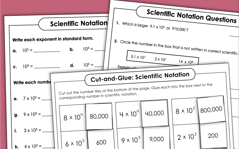 Scientific Notation Worksheets