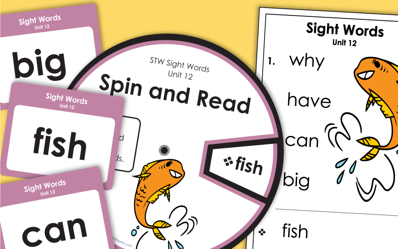 Sight Words Worksheets - Unit 12