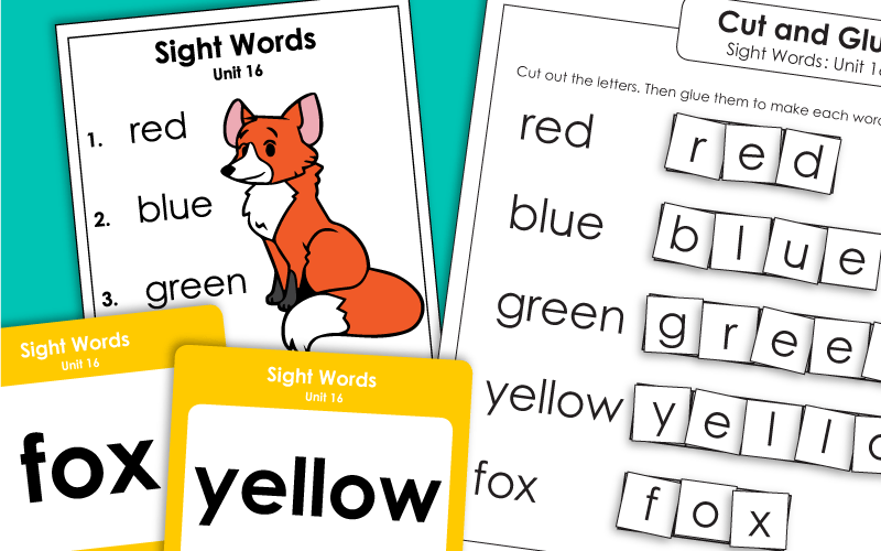 Sight Words Worksheets - Unit 16