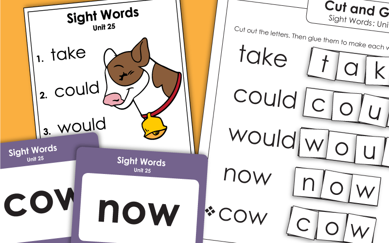 Sight Words Worksheets - Unit 25