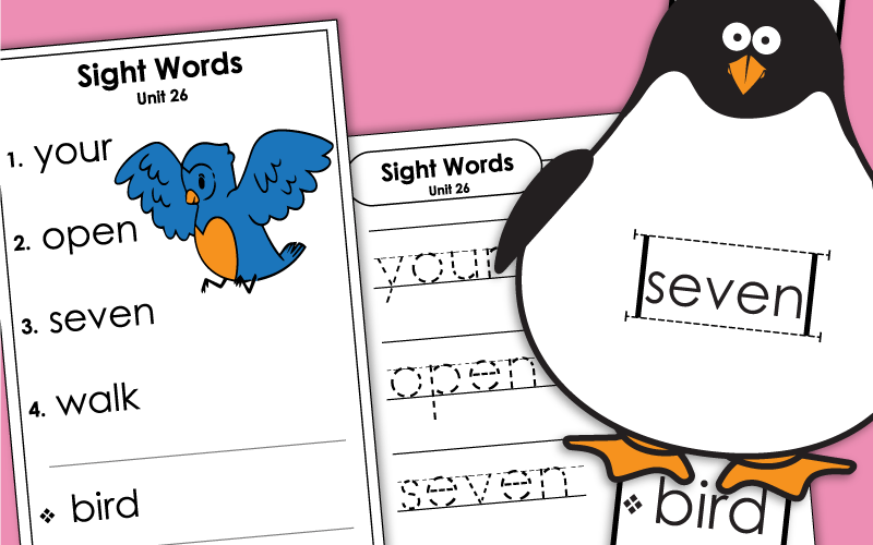 Sight Words Worksheets - Unit 26