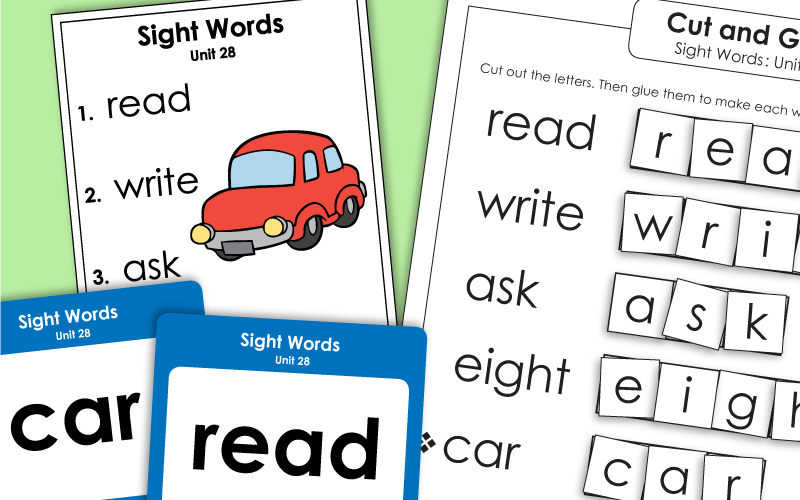 Sight Words Worksheets - Unit 28