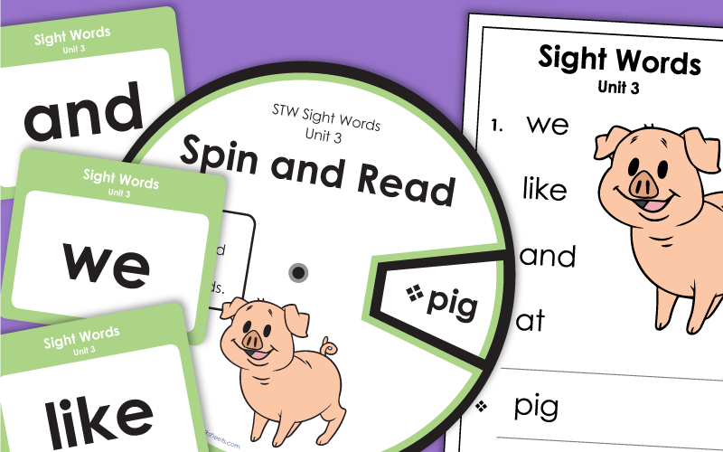 Sight Words Worksheets - Unit 3