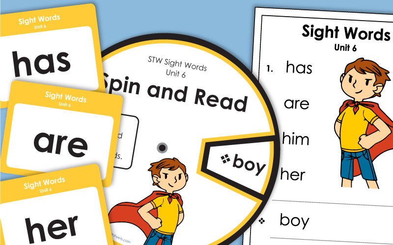 Sight Words Worksheets - Unit 6