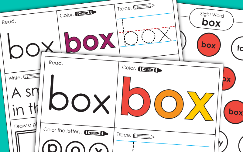 Sight Word Worksheets: Box Sight Word Worksheets: Box